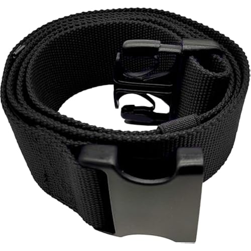Gait Belt with Plastic Buckle by LiftAid - Transfer and Walking Aid with Belt Loop Holder for Assisting Therapist, Nurse, Home Care - 60"L x 2"W (Black)
