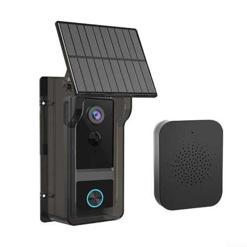 Cámara de timbre inalámbrica para sistemas Tuya con cubierta solar, detección inteligente de movimiento, video portero, IP65 impermeable para seguridad de puerta delantera