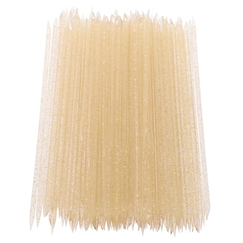 Healeved Professional Nail Art Tools 100pcs Cuticle Pusher Non-slip Handle Plastic Nail Care Tool Kit