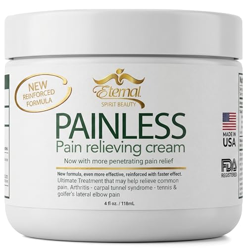 Eternal Spirit Beauty Painless Cream, Fast-Absorbing Soothing Cream for Muscles & Joints, with Arnica & Tea Tree Oil, Relief Formula, Family-Friendly Use, 4 Oz