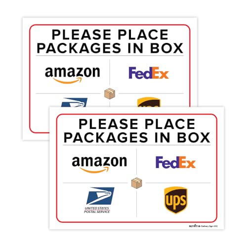 Please Place Packages in Box Sign – 10×7 Inch Delivery