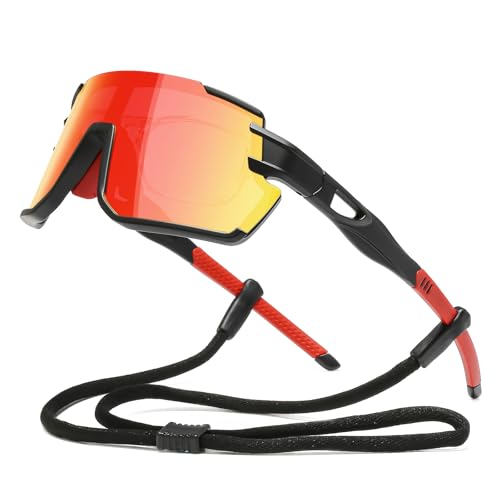 Suertree Fahrradbrille Sportbrille für Damen und Herren, UV400 Sonnenbrille Sport mit Kurzsichtige Rahmen, Rennrad Brille für Radsport, Laufen und Outdoor-Aktivitäten