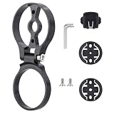 MYZWEL Supporto Garmin Manubrio in Lega di Alluminio, Attacco Tappo Serie Sterzo per Ciclocomputer Garmin Edge 530 840 1040, Wahoo Elemnt, Bryton, Staffa GPS Bici MTB e Bici da Corsa, Nero