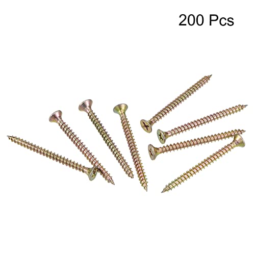 Tornillos para madera uxcell M4 x 50 mm cabeza plana 200 unidades miniatura 3