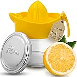 🍋 𝗞𝗟𝗘𝗜𝗡, 𝗣𝗥𝗔𝗞𝗧𝗜𝗦𝗖𝗛 + 𝗗𝗨𝗥𝗖𝗛𝗗𝗔𝗖𝗛𝗧 - Mit dem EXTRA kleinen Juicer, speziell entwickelt für Zitronen und Limetten, pressen Sie auch im Urlaub, bei Camping und Outdoor. Der Pressaufsatz ist kompatibel mit anderen Schraubgläsern und mit dem Deckel kann alles stets sicher verschlossen werden!