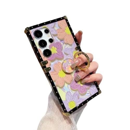 PEEPERLY Back Cover Case for Samsung Galaxy S23 Ultra Scratch Resistant Anti-Slip TPU Shockproof Protective Durable Painted Blossom Bracket Case(Pattern 3) (B0D9Q2WXC1) Amazon Price History, Amazon Price Tracker