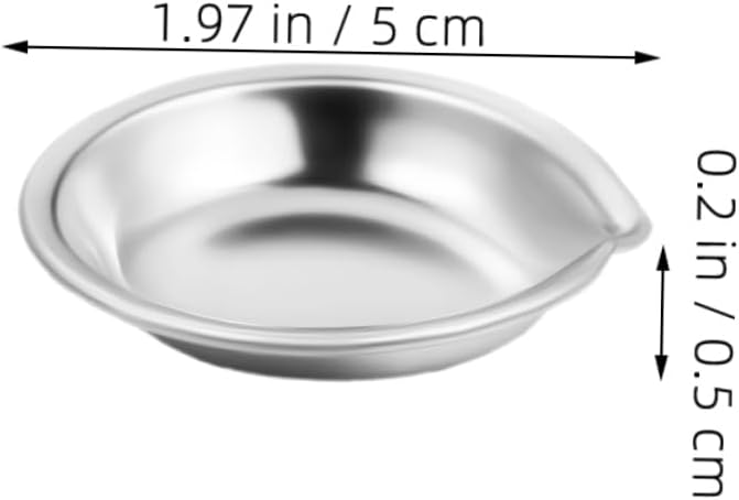 HOMSFOU 6pcs Stainless Steel Paint Palette Round Mixing Tray with Spout for Easy Pouring for Watercolor Makeup DIY Projects and Airbrush Mixing Durable and Mess Design