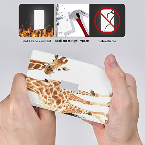 Wild Animal Watercolor Giraffe Single Toggle Funny Wall Plate Decorative Light Switch Cover For Women Girls Bedroom Kitchen Living Room #TOP4