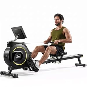 AsVIVA RA11 Rudergerät klappbar, Rudermaschine Heimtrainer mit Magnetbremse, leise, generatorbetrieben ohne Stromanschluss, bis 135 kg