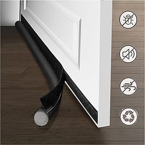 NeuWook Door Draught Excluder, Seal Strip Soundproof Washable Door Draft Blocker Door Bottom, Cold Air Stopper, Blocker Door Bottom 23.2×1.2×1.2in (Black) Cover