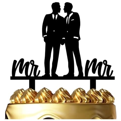 ximoogoooz Gay Wedding Cake Topper Groom and Groom Cake Topper Homosexual Theme Wedding/Anniversary/Bridal Shower Cake Decorations Cover