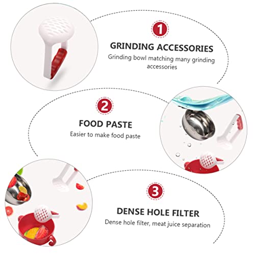 COOLHIYA 1 Conjunto Tigela De Moagem Moedor De Suplemento Alimentar Para Bebê Tigela De Bebê Acessór