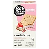 So Delicious Plant Based Blend Frozen Dessert Sandwiches, Strawberry Cheesecake, Dairy Free, Vegan Ice Cream Sandwich Alternative, Non-GMO, Kosher, 6 Count