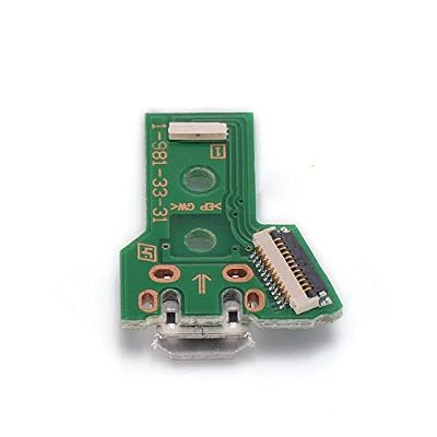 Replacement USB 12pin Charging Port Socket Triangle Board Charger PCB Board with 12pin Flex Ribbon Cable for PS4 JDS-040 PS4 040 Controller 1