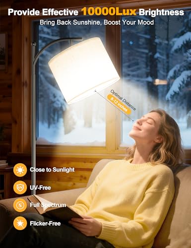 image for VOLISUN 10000 Lux Light Therapy Lamp, Sunlight Lamp with Magnetic Remo