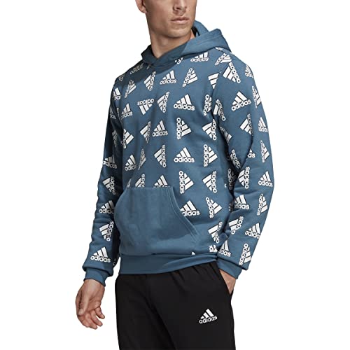 adidas mens All Over Print Fleece Hoodie Casual, Orbit Indigo, XX-Large Tall