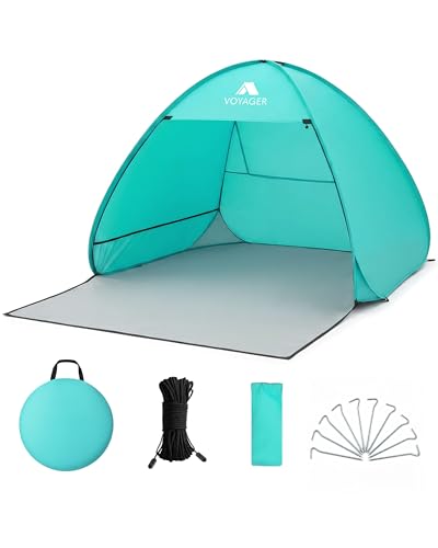 Voyager Beach Tent – Super Easy Pop-Up, Large Space, UPF 50+ UV Protection, Premium Quality, Lightweight & Portable, Versatile Outdoor Shade
