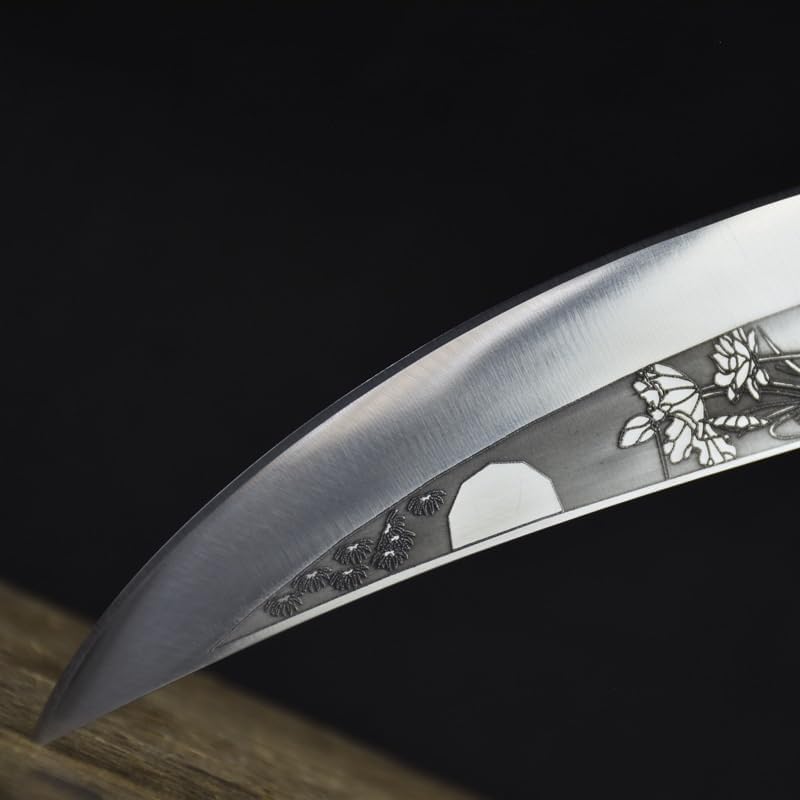 Meat Cleaver,Cleaver Knife 6 Inch Handmade Viking Knives 7Cr17MoV High Carbon Steel Hunting Machete Lotus Veins Utility Kitchen Knives Steel Handle, LAMAJIGA5844