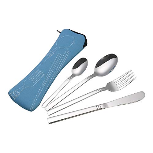 Kiddream Couverts Portable Inox, Couverts de Voyage, 4 PièCes Cover