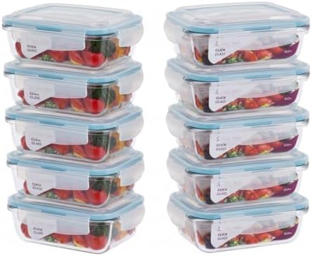 Kit 10 Potes de Vidro 640ml com Tampa, Marmita de Vidro, Pote Her...