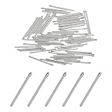 Adyoney 60Pcs 19mm x 1.0mm / 0.748" x 0.039" Silver Stainless Steel Watch Link Pins, Strap Bars Split Pins, Watch Band Link Cotter Pin for Watchband Repair and DIY