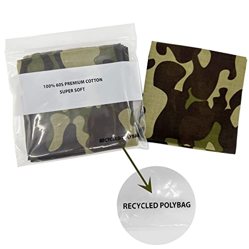 Image of Single Pack Bandanas 60s Premium Cotton Soft Thin Handfeel Large Handkerchief for Men and Women