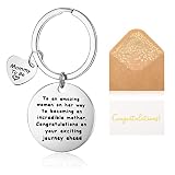 Geschenk für Werdende Mütter mit Grußkarte und Umschlag Schwangerschaft Geschenke für Mutter Mummy to Be Schlüsselanhänger mit Gravur für Neue Mama Geschenke Baby Ankündigung Party