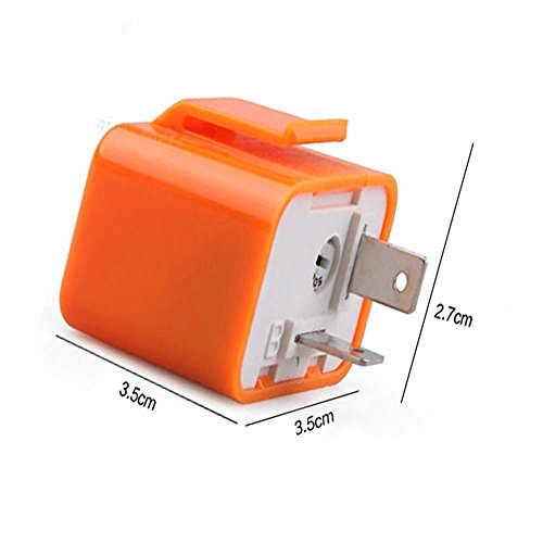 Yibid 12V 2-Pin Speed Adjustable Led Flasher Turn Signal Light Electronic Relay Fix Hyper Control Flash For Suzuki Motorcycle Honda Kawasaki Ninja Yamaha Dirt Dual Street Sport Atv Bike, Orange Color #TOP3