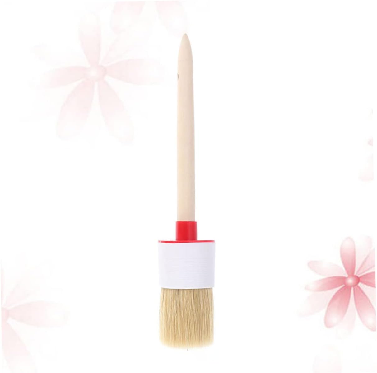 Oil Brush Barbecue Brush 1pc Round Bristle Wooden Handle for Sauce Baking
