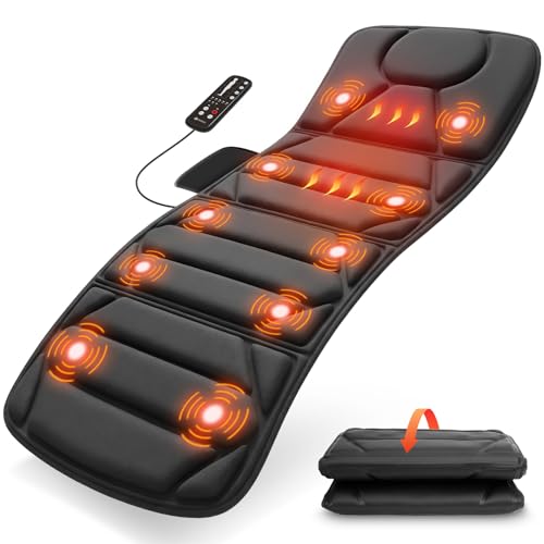 CooCoCo Full Body Massage Mat with Heat 10 Motors Vibration Massage