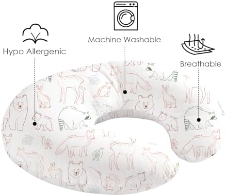 Little Grape Land Nursing Pillow Covers 2 Pack, Soft & Breathable Removable Breastfeeding Pillows Covers for Feeding Pillows, Nursing Pillow Slipcover for Baby Girls Boys, (Fun) — 사진 6