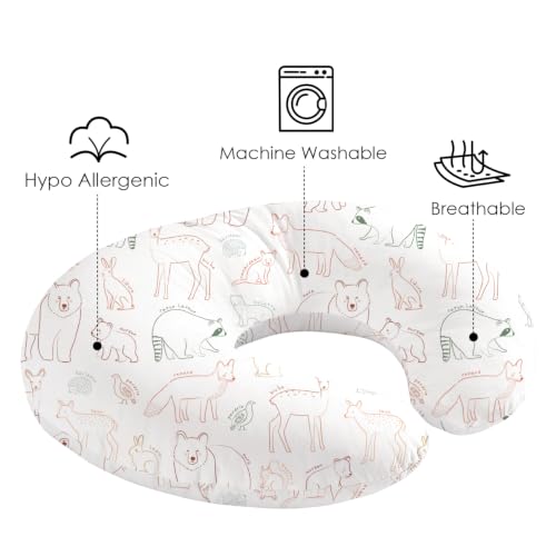 Image of Little Grape Land Nursing Pillow Covers 2 Pack, Soft & Breathable Removable Breastfeeding Pillows Covers for Feeding Pillows, Nursing Pillow Slipcover for Baby Girls Boys, (Fun)