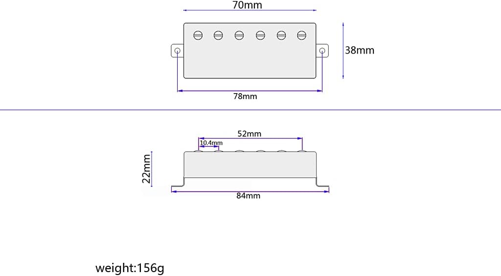 Alnicov Humbucker Pickup,PAF Style Humbucker Bridge Pickup Compatible with Les Paul Style Electric Guitar,Chrome