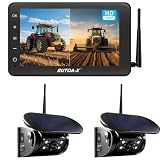 BUTOA-X X7 2 Wireless Solar Magnetic Backup Camera for RV Truck - 15000mAh Battery Magnetic Hitch...