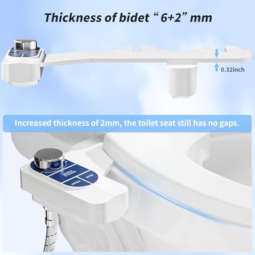 Image of SAMODRA Non-Electric Bidet Attachment for Toilet - Self-Cleaning Dual Nozzle (Frontal & Rear Wash), Adjustable Water Pressure, Fits Most Toilets, Easy Installation (Ocean Blue)