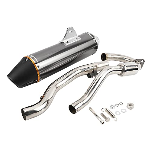 NICECNC Full Complete Exhaust System Stainless Steel Exhaust Header & Mid Pipe & Aluminium Alloy Tail Muffler Compatible with Yamaha TTR230 TTR 230 2005-2016