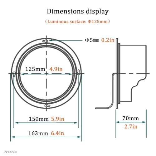 Feu de circulation YVYKFZD feu de signalisation industriel LED 125 mm IP65 - 6