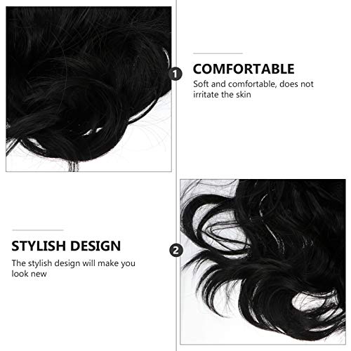 FRCOLOR Peruca Longa Encaracolado Comprimento Do Ombro Ondulado Preto Lolita Peruca Mulheres Cosplay