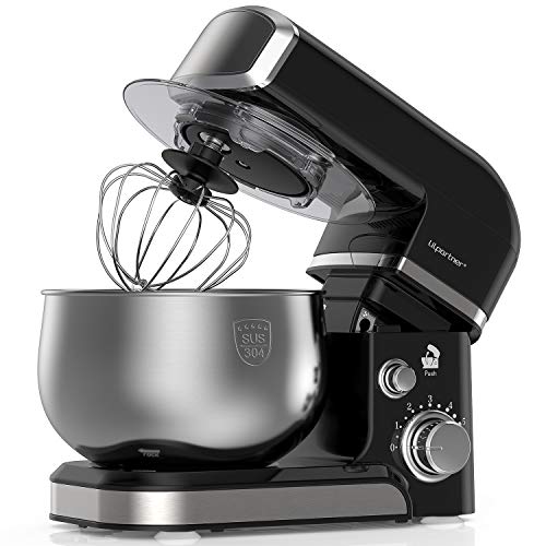 Lilpartner Stand Mixer, 1000W Professional Electric Kitchen Mixer Food Mixer, 6-Speed Tilt-Head Dough Mixer with 4-Qt Stainless Steel Bowl, Mixing Beater, Whisk, Dough Hook, Scraper &Splash Guard