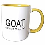3dRose GOAT GREATEST OF ALL TIME 11oz Two-Tone Yellow Mug
