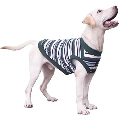 Arunners Extra Large Dog T Shirts Clothes Sleeveless Tank Top Vest For Labrador Rottweiler Great Dane, Green, 3X-Large #TOP10