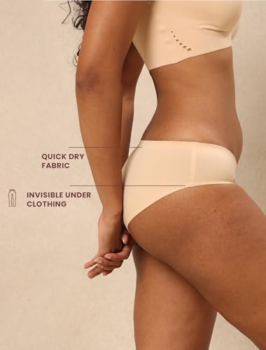 Image of Krvvy Low Waist Mid Coverage Seamless Bikini Panty for Women | Ultrasoft Underwear with 100% Cotton Gusset & Ventilation Holes