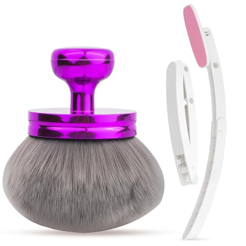 kullder Self Tanner Brushes- Extra Large Body Makeup Brush & Back Lotion Applicator, 2 Pcs, Body, Leg and Face Kabuki Brush, Back Applicator for Self Tan, Sunscreen, Lotion, Makeup, Blend & Blur (Rose Gold)