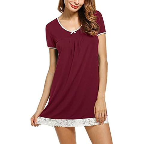 Hotouch Camisón de manga corta de verano para mujer Cover