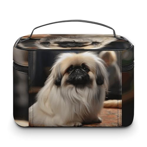 Foldable Travel Luggage Bag for Men And Women, Dry And Wet Separation Portable Travel Luggage Bag, Pekingese Dog Printed Waterproof Sports Luggage Bag, Fitness Bag3