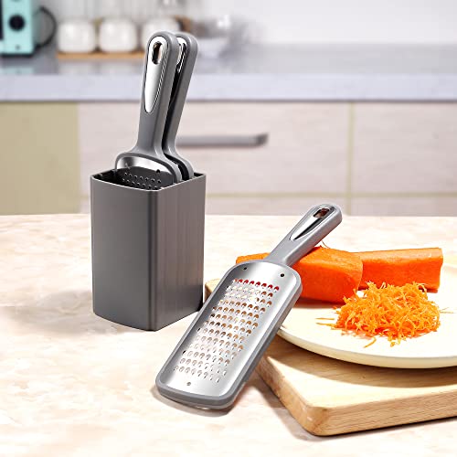 Tongjude Cheese Grater, Set Of 5 Stainless Steel Lemon Zester, Multi-Purpose Kitchen Food Grater Slicer For Vegetable, Fruit, Chocolate With Storage Caddy #TOP2