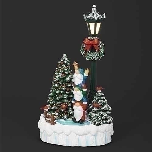 Christmas By Roman Inc, Amusements Collection, 12.5" H Mus Led Gnomes Tree,Lantern, Snow Globe, Holiday Home Décor, Santa, Cardinal, Nutcracker, Snowman, Reindeer (7.25X5.75X12.5) #TOP16