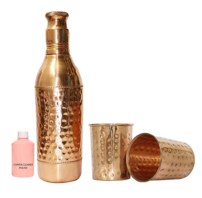 Gobelet en cuivre BRACOP et carafe artisanale de style Ayurveda