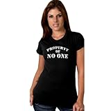 Hot Leathers Property Of No One Ladies Short Sleeve Tee (Black, X-Large)