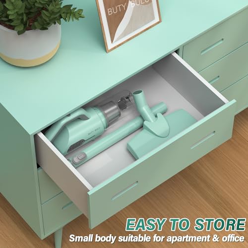 Cordless Vacuum Cleaner, Stick Hand Held Small Lightweight Electric Broom 3-in-1 for Car Home Apartment Wood Floors Carpet Pet Hair Litter Dust Clean, 10KPa Strong Suction, Weight Only 3.5Ib